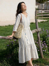 Crochet Woven Fan-Shape Shoulder Tote Bag
