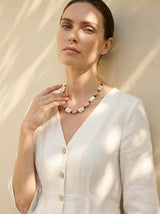 Golden Shell Mix Abalone Shell Beaded Necklace