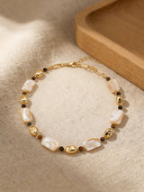 Golden Shell Mix Abalone Shell Beaded Necklace