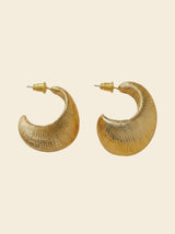 Textured Oval C-Hoop Earrings