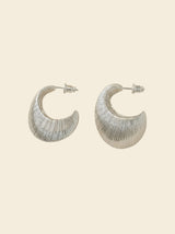 Textured Oval C-Hoop Earrings
