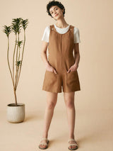 100% Linen U-Neck Short Jumpsuit KENDALL