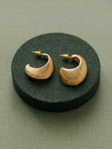Textured Oval C-Hoop Earrings