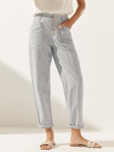 Linen Simple Button Fly Trousers HEIDI