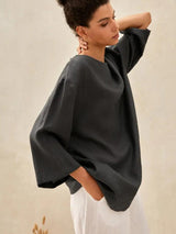 100% Linen Loose Long Shirt LILY