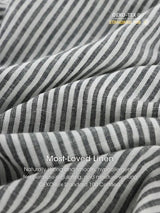 100% Linen Striped Elastic-Waist Midi Dress ARIA
