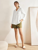 100% Linen Tie Cardigan Top DAKOTA