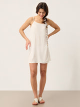 100% Cotton Adjustable-Strap A-Line Slip Mini Dress THEODORA