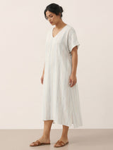 100% Linen Back-Tied Waist Maxi Dress HANA