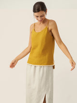 100% Linen Beaded Hem Camisole Bree