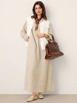 100% Linen Four-Pocket Tailored Sleeveless Vest COSIMA