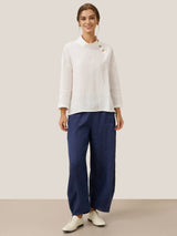 100% Linen Classic Side Neck Top CORA