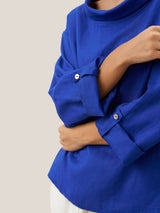 100% Linen Draped Neck Top HOLLIS