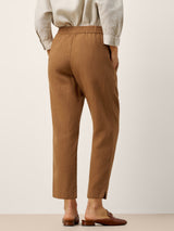 100% Linen Elasticated Waist Ankle Pants GWEN