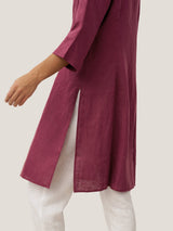 100% Linen Hand Button Long Top DILLON