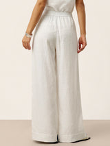 100% Linen Sculpted Pleat Elasticated Back Relaxed Pants VERIDIANA