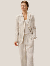 100% Linen Sketch Stripe Suit Set ELOISE