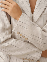 100% Linen Sketch Stripe Suit Set ELOISE