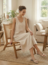 100% Linen Swing Beach Tank Dress GIANA