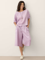 100% Linen A-Line Bermuda Shorts RAVENNA