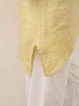 100% Linen Asymmetric Hem Long Top ISLA