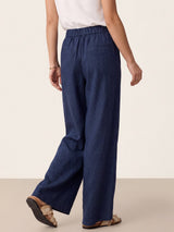 100% Linen Buttoned Slit-Hem Pants KATYA