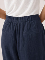 100% Linen Buttoned Slit-Hem Pants KATYA