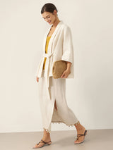 100% Linen Kimono Belted Blazer BRIA