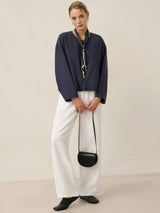 100% Linen Relaxed Fit Straight Leg Trousers KINSLEY