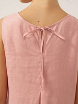 100% Linen Sleeveless A-Line Maxi Dress TARA