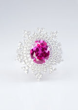 Exquisite Pink Sapphire Ring - Pink Snowflake