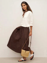 100% Linen Button-Front Drop Shoulder Shirt EASTER