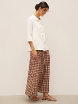 100% Linen Peter Pan Collar 3/4 Sleeve Shirt ASTRID
