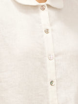 100% Linen Peter Pan Collar 3/4 Sleeve Shirt ASTRID