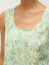 100% Linen Floral Swing Beach Tank Dress LORRAINE