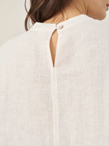 100% Linen Mock Neck Long-Sleeve Top DEANNA