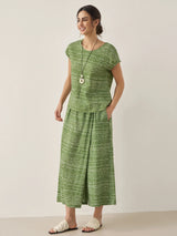 100% Linen Dot Skirt-Pants with Elastic Waist LUMI