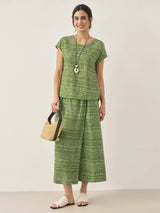 100% Linen Dot Round Neck Top LISSA