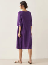100% Linen Collarless Mid-Length Dress SOFIA