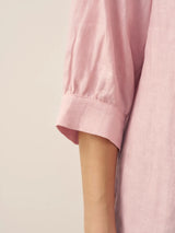 100% Linen Button-Front Drop Shoulder Shirt EASTER