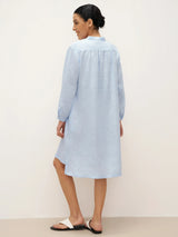 100% Linen V-Neck Pullover Shirt Dress JADEN
