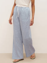 100% Linen Elastic Waist Straight-Leg Trousers JOURDAN