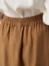 100% Linen Pleated Side Button Skirt LILITH