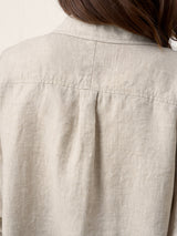 100% Linen Concealed Placket Patch Pocket Shirt FELICITY