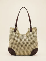 Woven Hollow-Out Shoulder Tote Bag