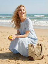 Woven Hollow-Out Shoulder Tote Bag