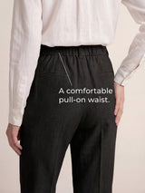 Linen Tailored Wide Leg Full Length Pants LEIGHTON