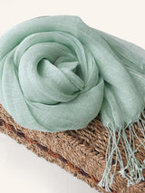 100% Linen Lightweight Solid Color Scarf BIANCA