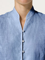 100% Linen Hand Button Fitted Jacket AMELIA