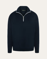 Double-Knit Cotton Quarter-Zip Pullover
